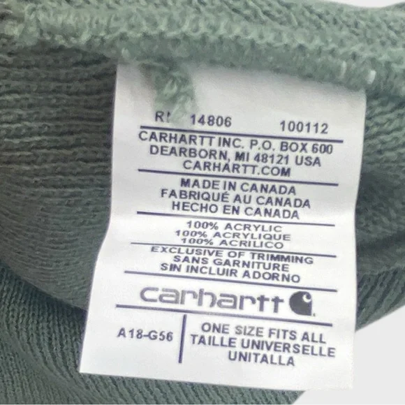 Carhartt Sage Green Knit Acrylic Beanie - Picture 4 of 5